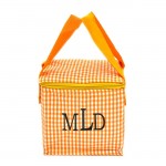180937 - ORANGE & WHITE GINGHAM INSULATED LUNCH BAG